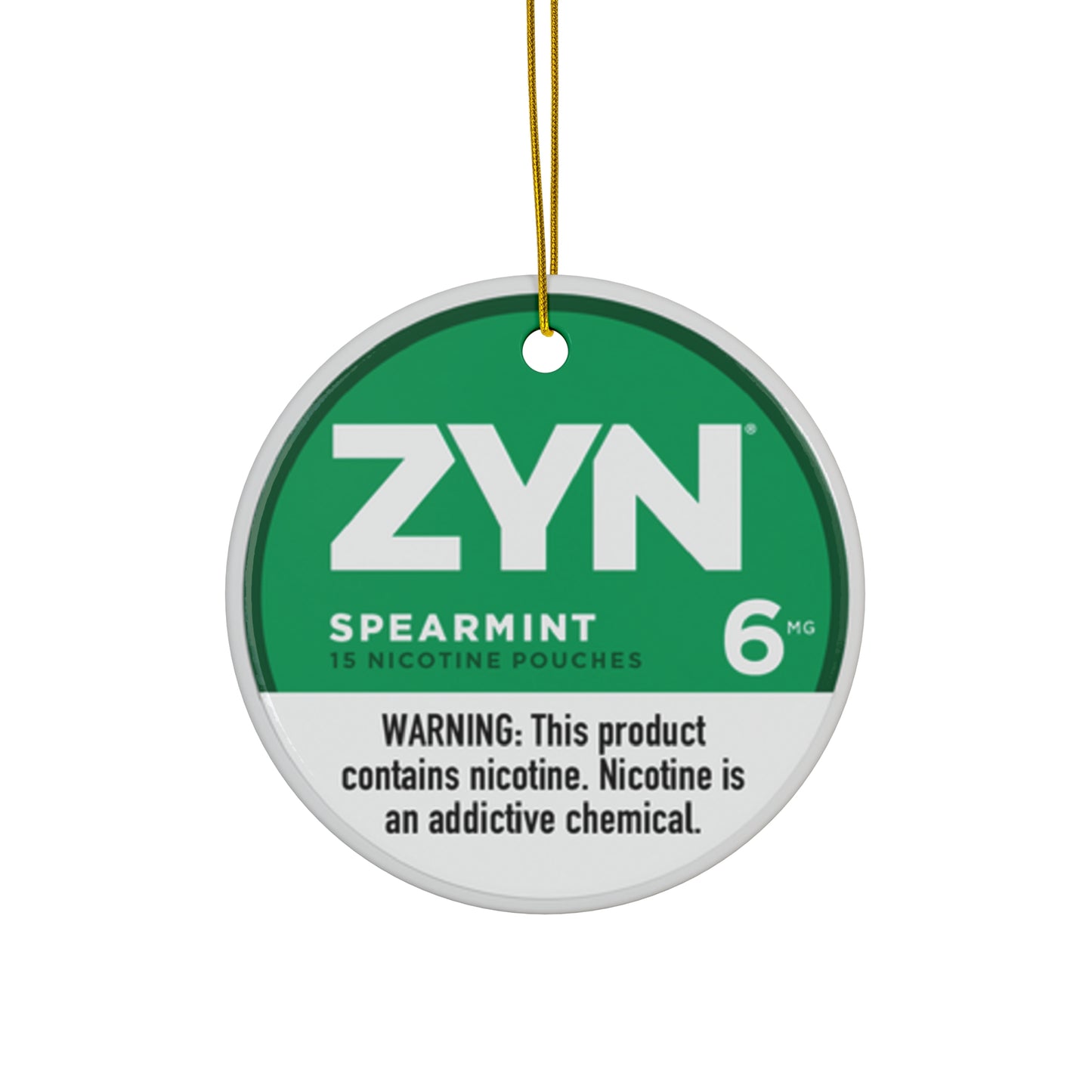 Zyn Spearmint Ornament | Refreshing Tree Decoration | Unofficial Zyn Christmas Decor