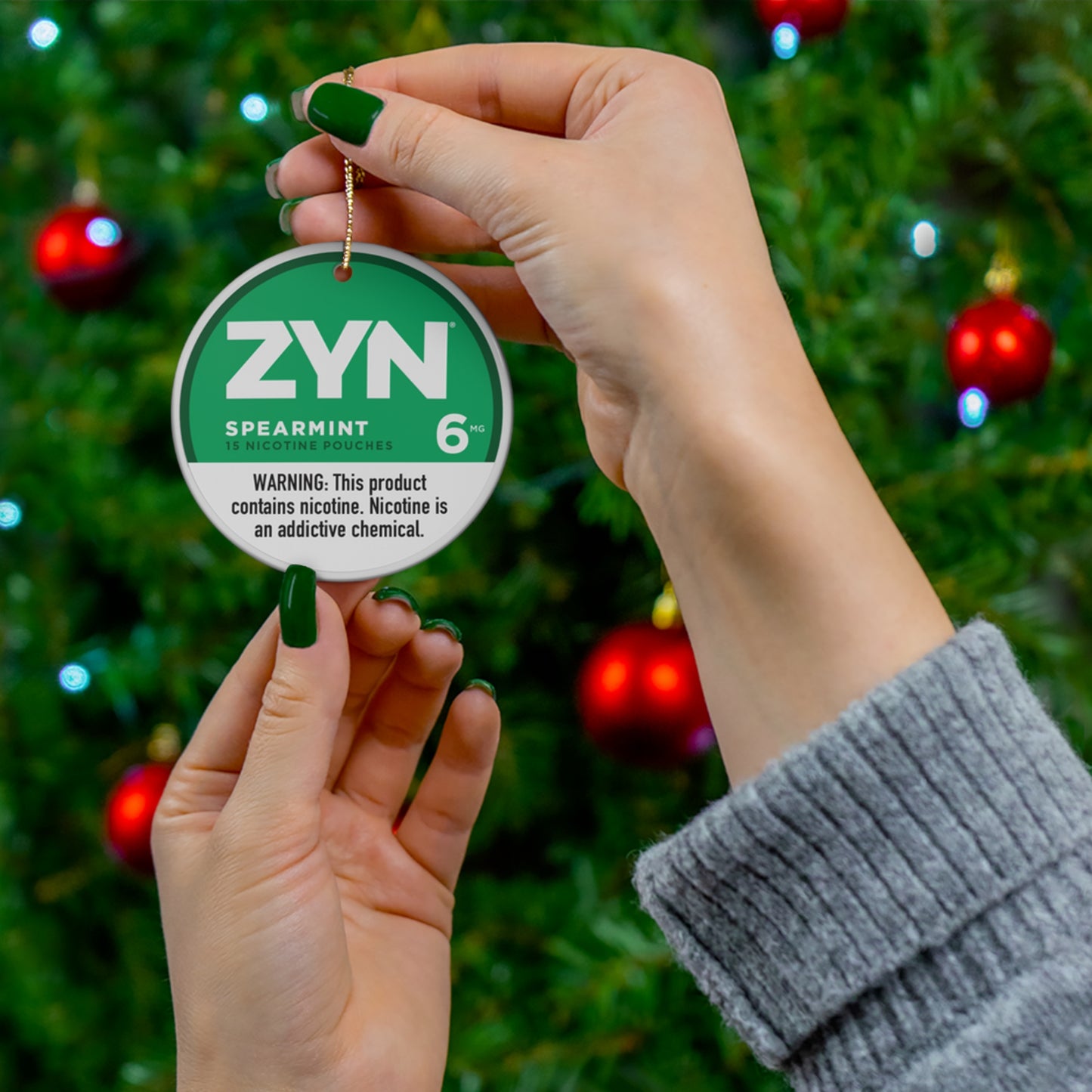 Zyn Spearmint Ornament | Refreshing Tree Decoration | Unofficial Zyn Christmas Decor
