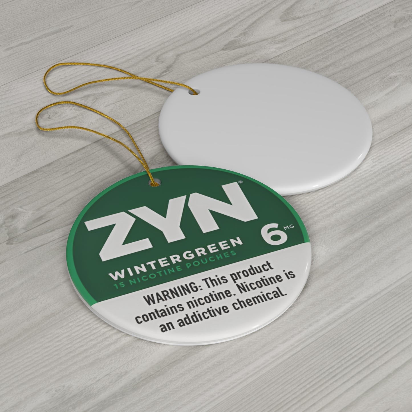 Zyn Wintergreen Ornament | Festive Tree Decoration | Unofficial Zyn Christmas Decor