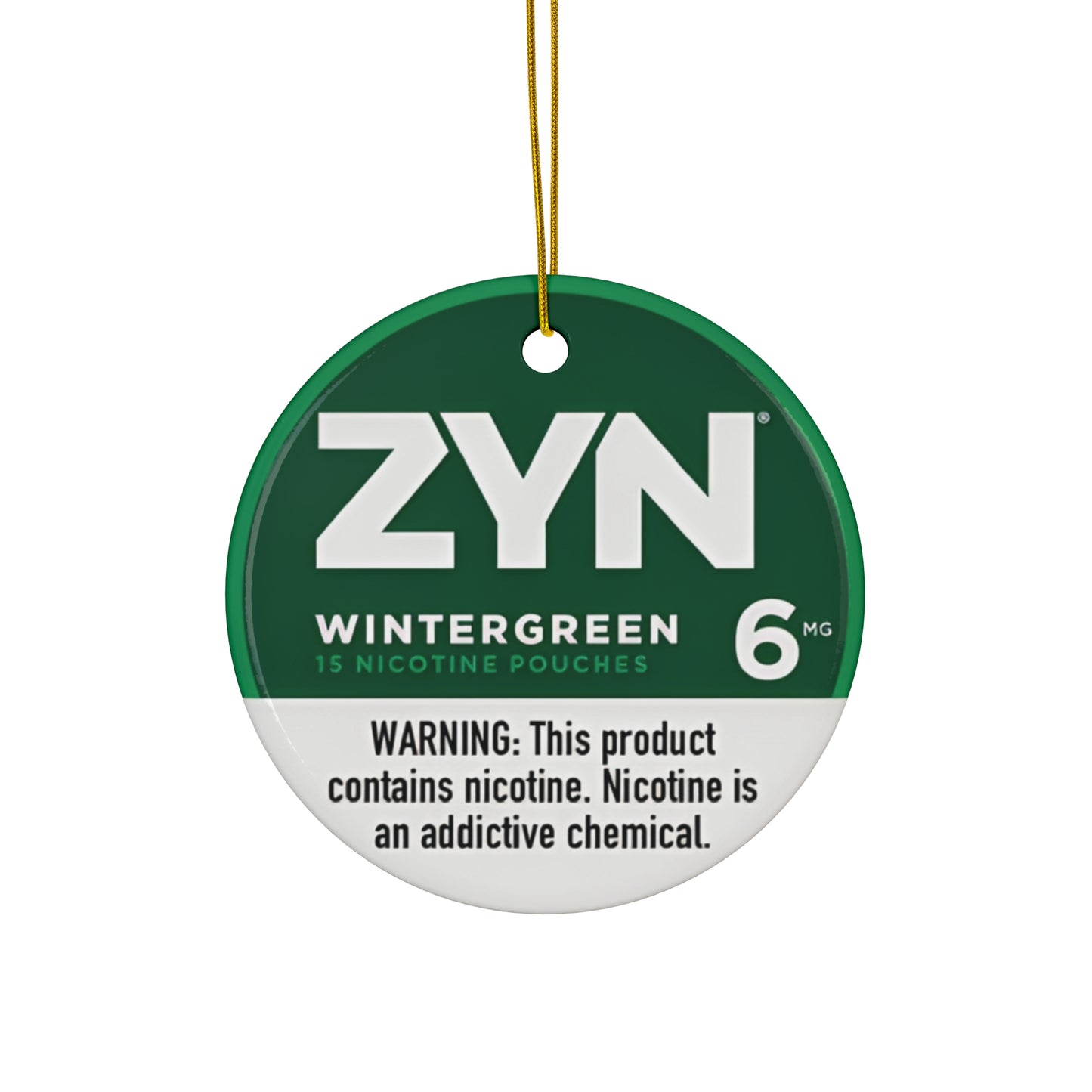 Zyn Wintergreen Ornament | Festive Tree Decoration | Unofficial Zyn Christmas Decor